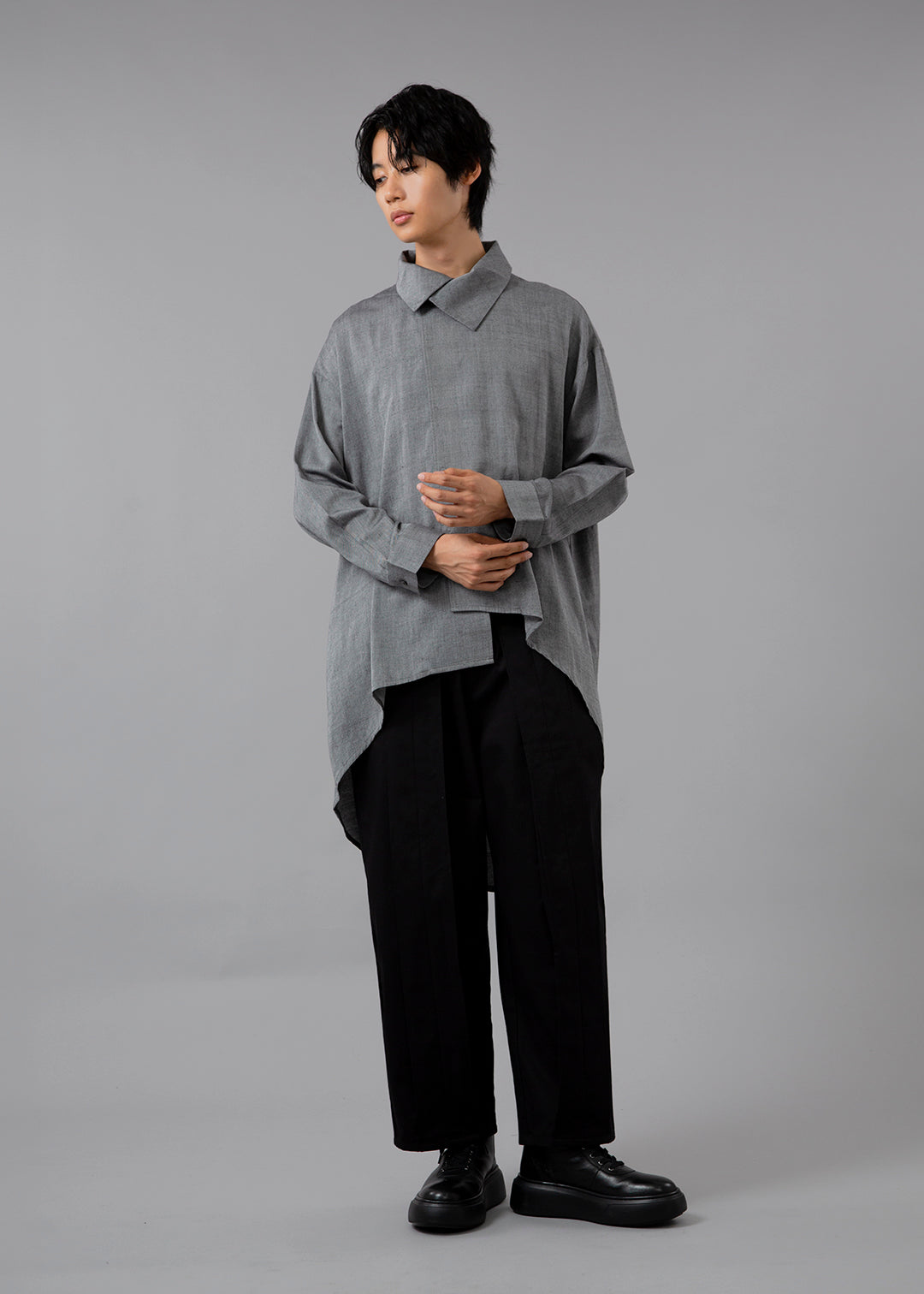 Sculpted Drape Shirt 150tw Khadi