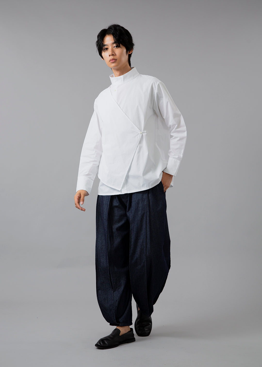 Sculpted Deep Tuck Pants Denim
