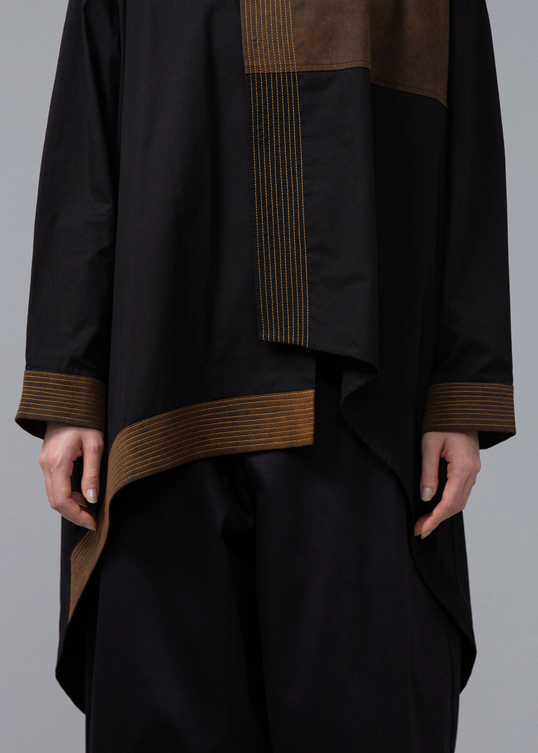 Blocking Drape Shirt Poplin