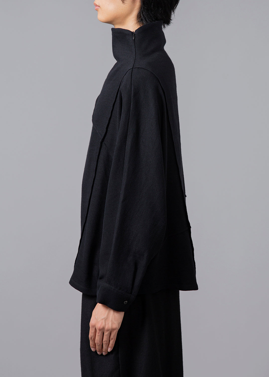 Sculpted Dolman Pullover Wool Khadi