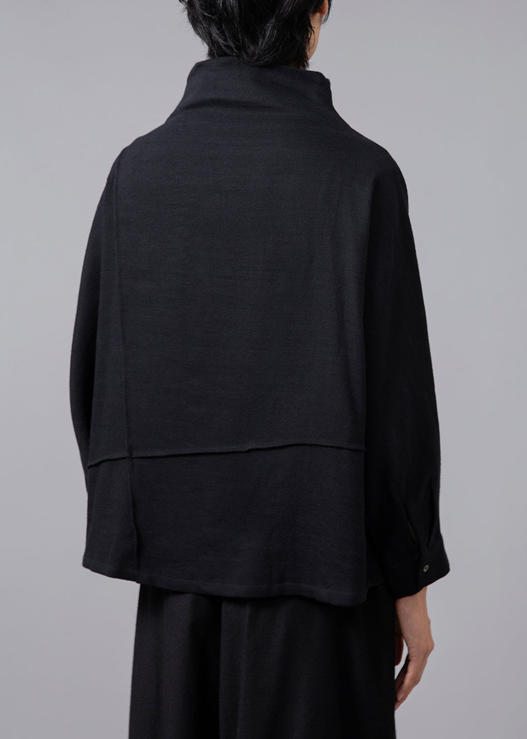 Sculpted Dolman Pullover Wool Khadi