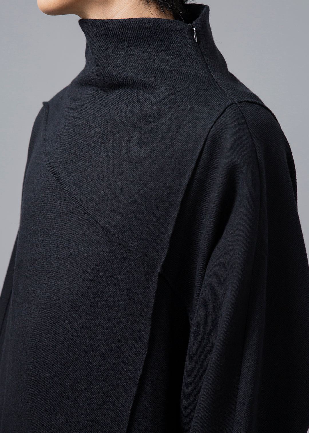 Sculpted Dolman Pullover Wool Khadi