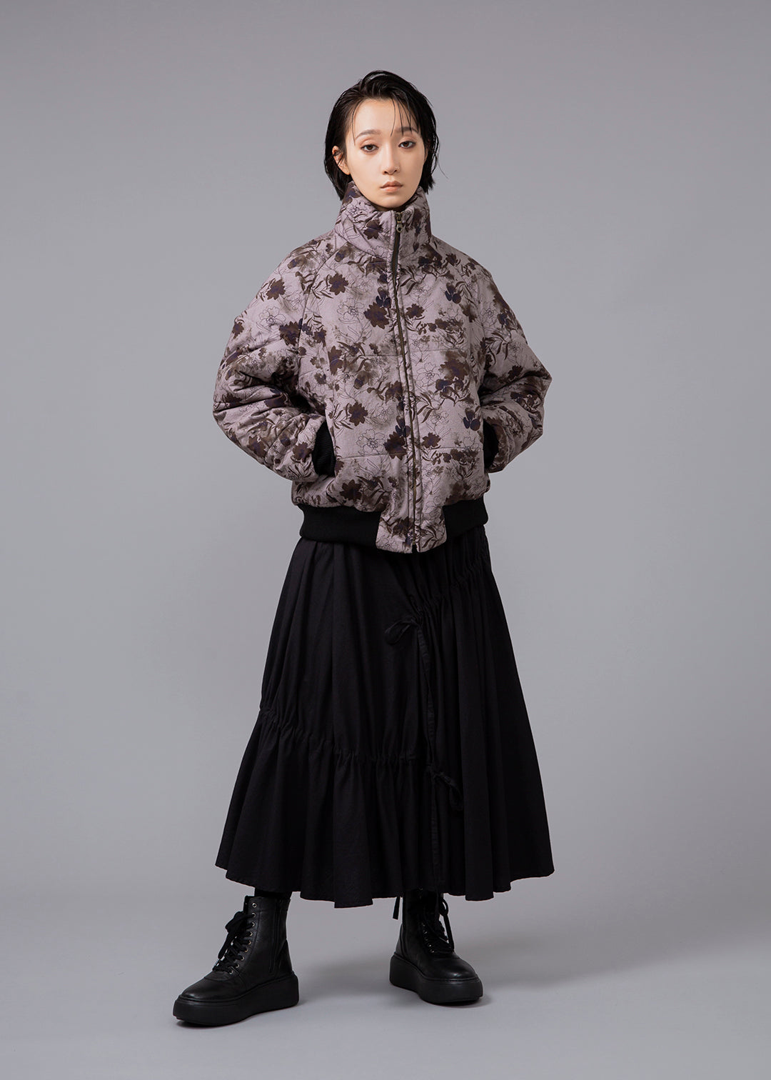 I.V. Padded Blouson Printed Poplin