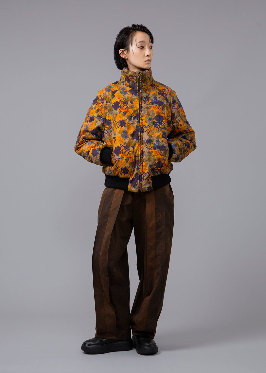 I.V. Padded Blouson Printed Poplin