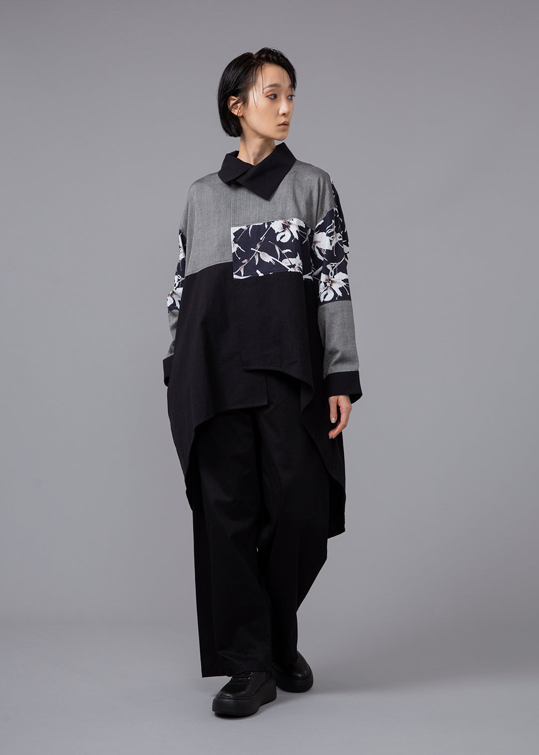 Blocking Drape Shirt 150dt tw Khadi