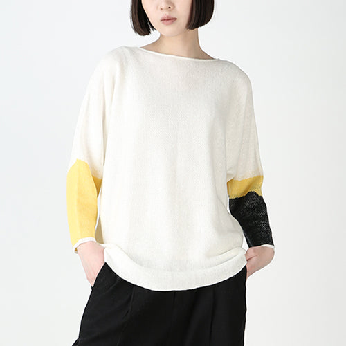 Kirie Jacquard Sweater 12gg Linen – マザーハウス 公式サイト