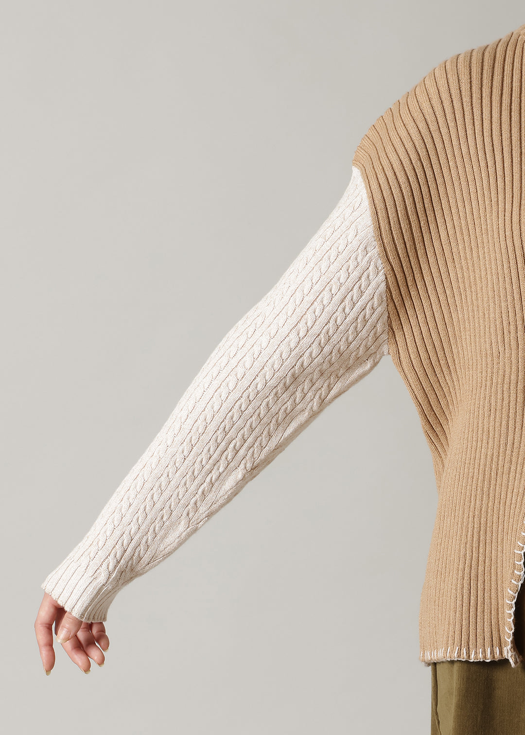 7gg Cotton Bi-color Stitch Sweater