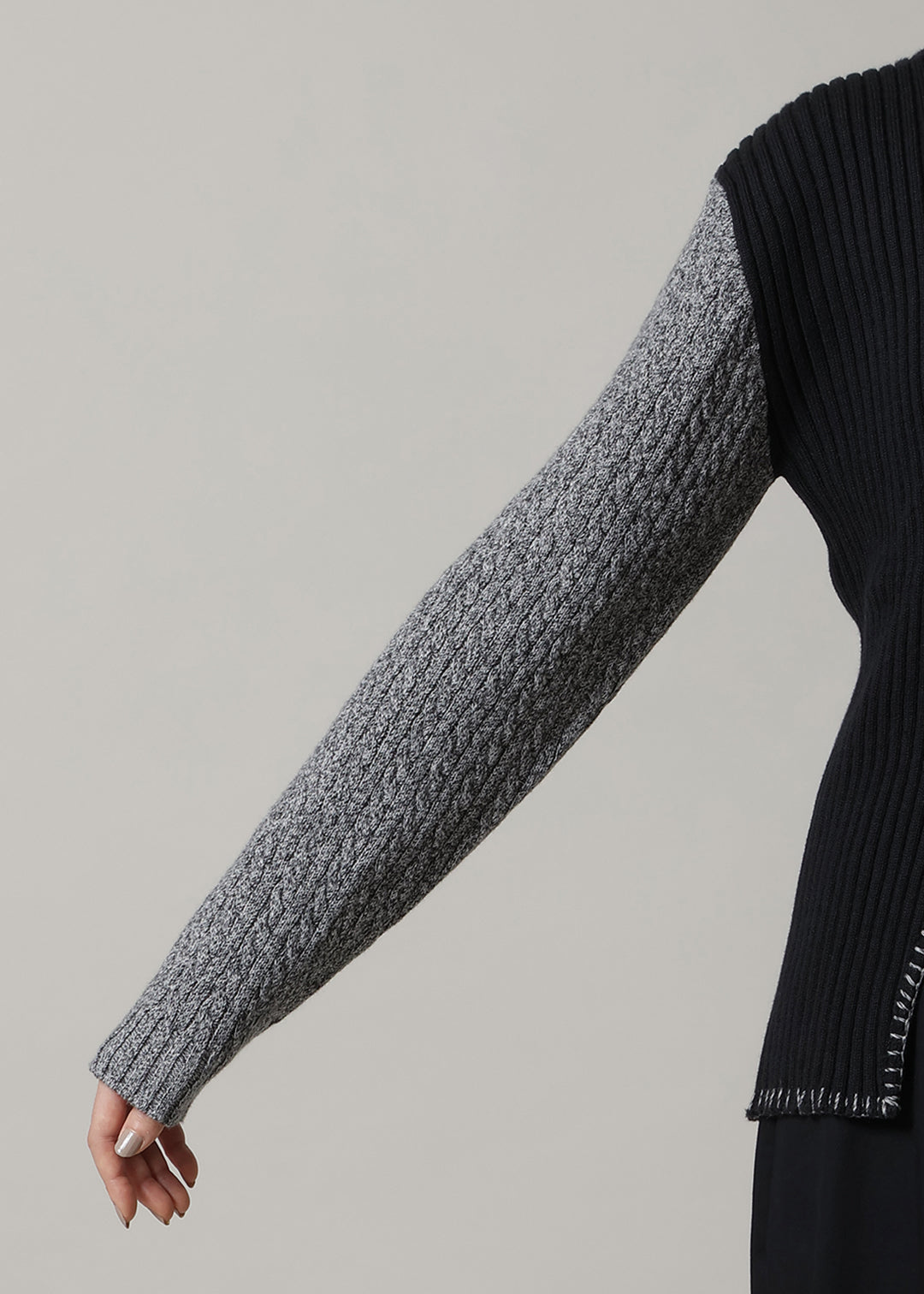 7gg Cotton Bi-color Stitch Sweater