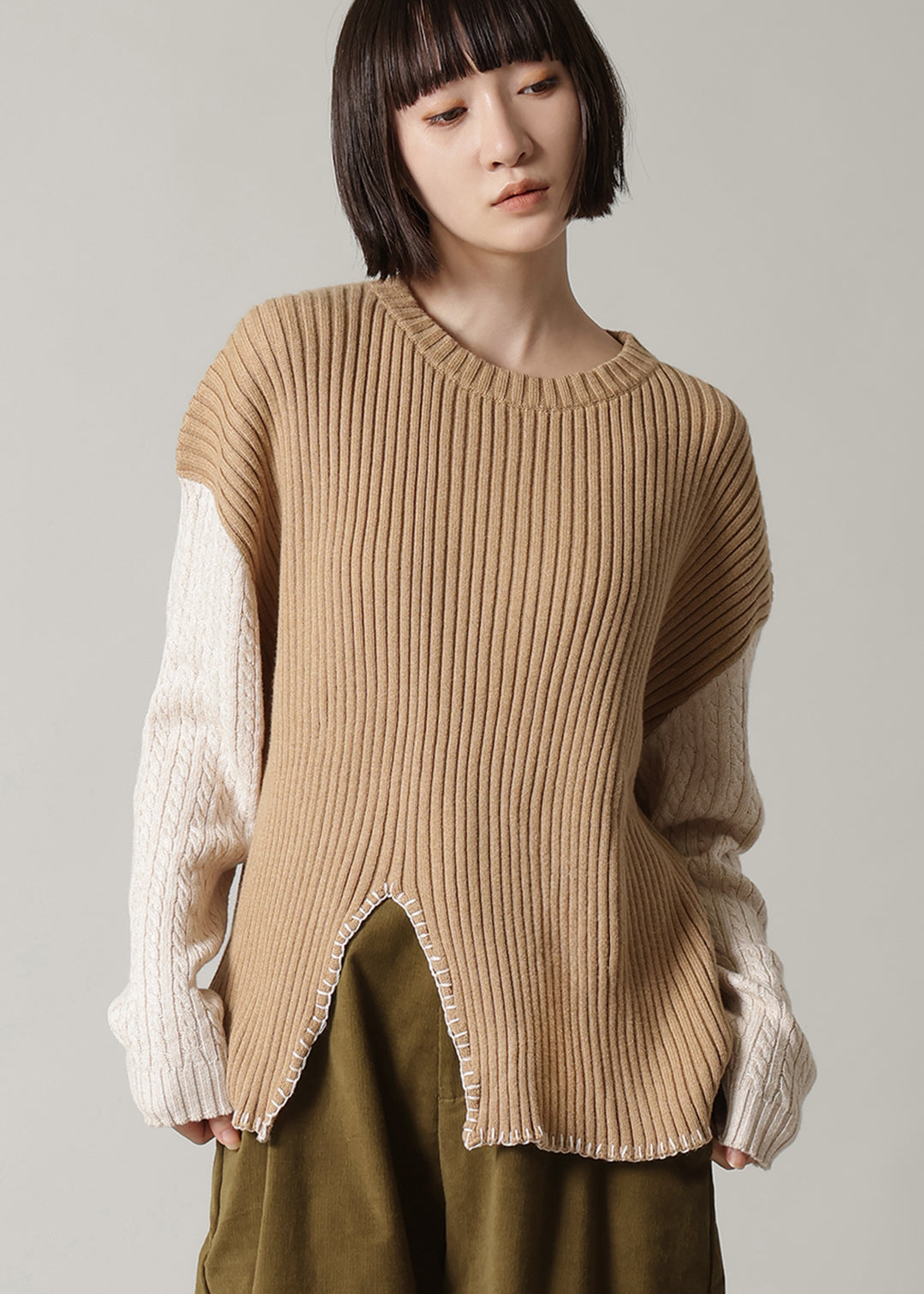 7gg Cotton Bi-color Stitch Sweater