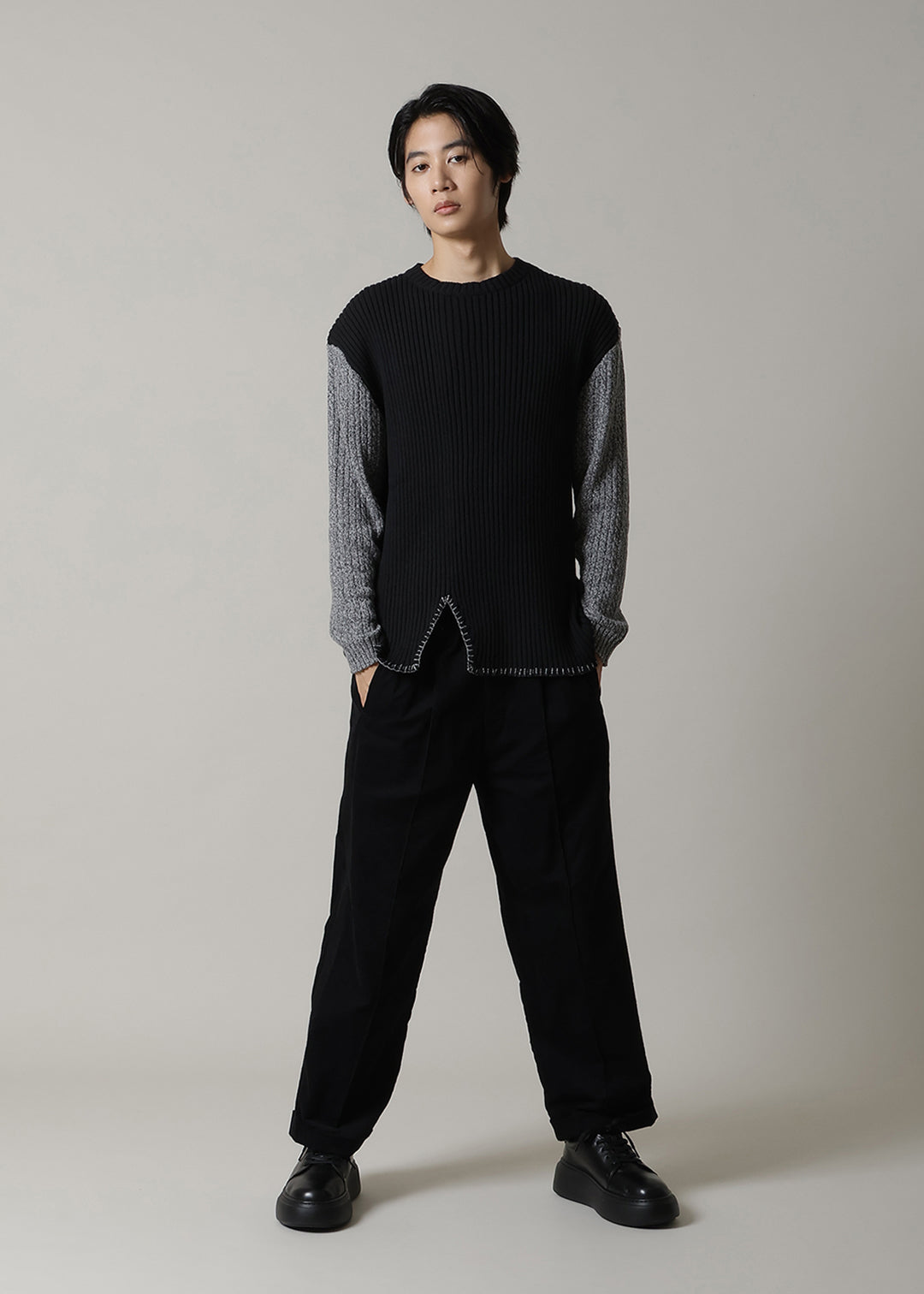 7gg Cotton Bi-color Stitch Sweater