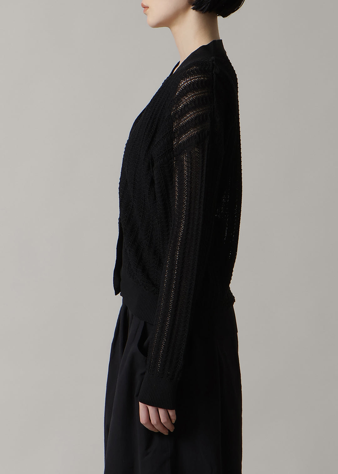 14gg Cotton Sheer Knit Cardigan