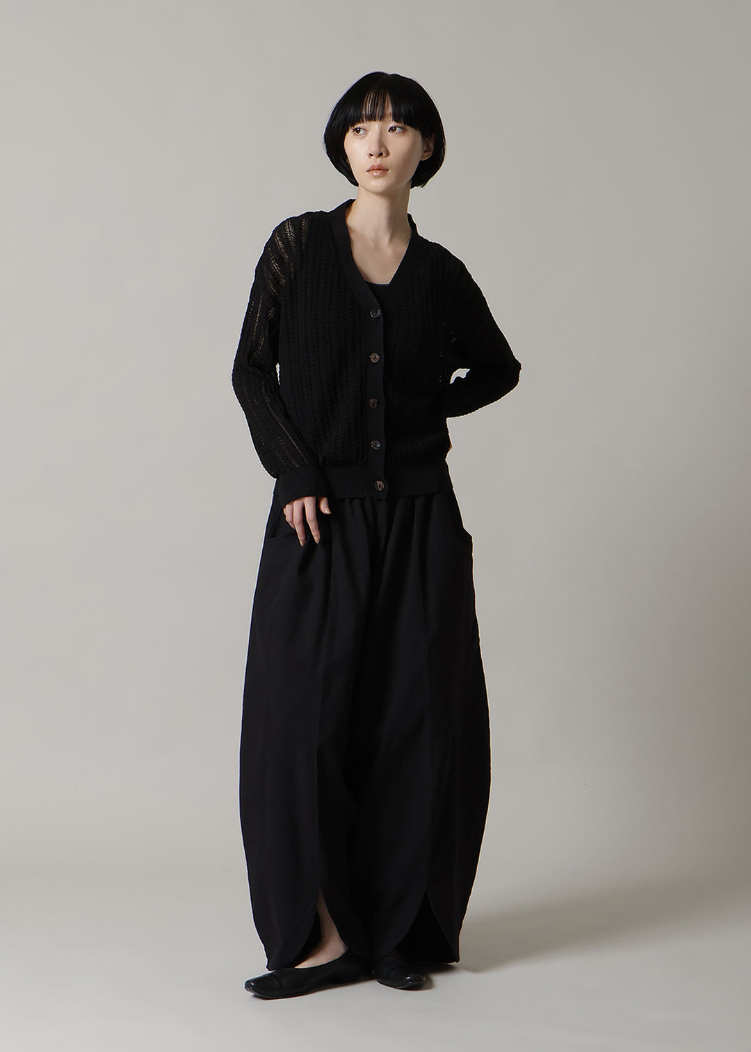 14gg Cotton Sheer Knit Cardigan