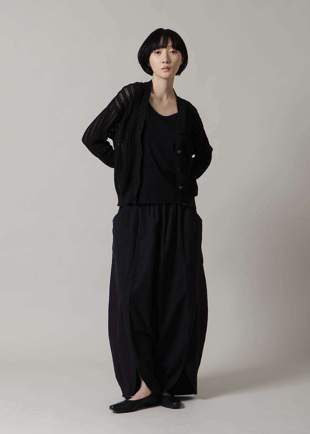 14gg Cotton Sheer Knit Cardigan