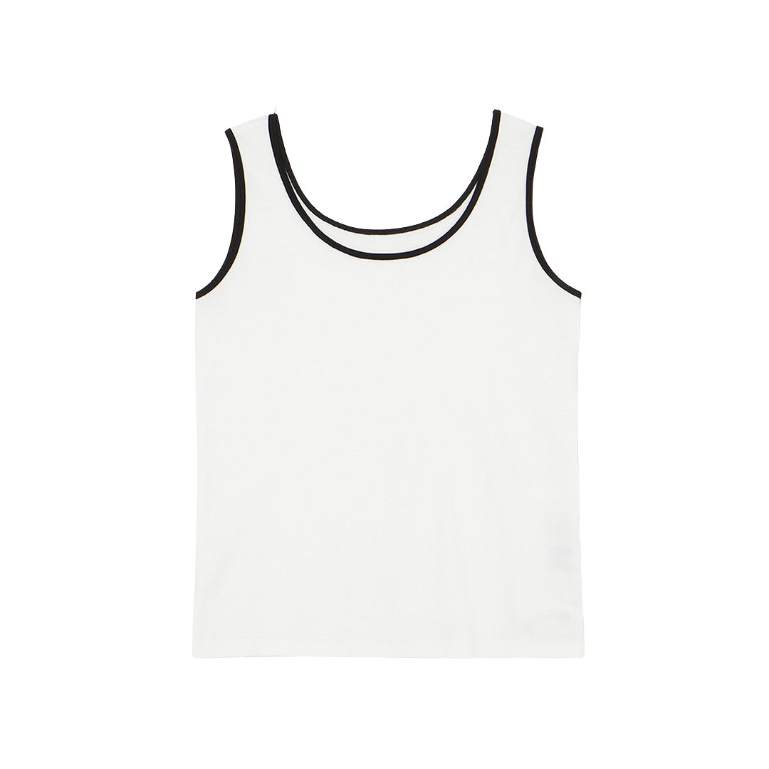 Cotton Bi-color Round Neck Tanktop