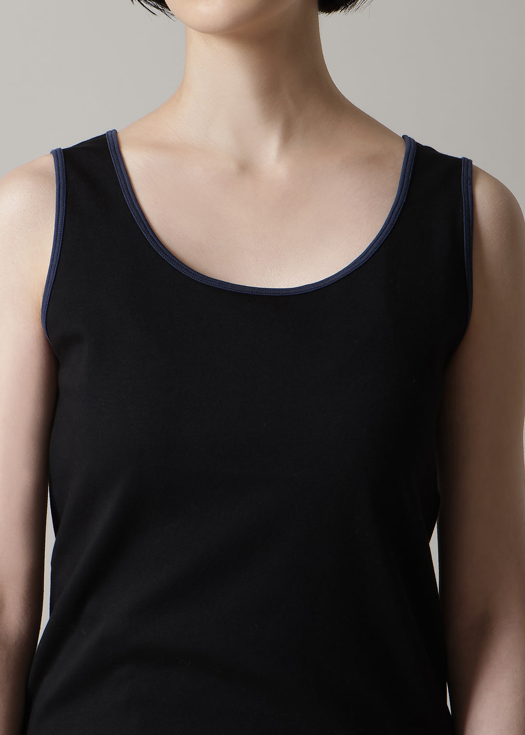 Cotton Bi-color Round Neck Tanktop