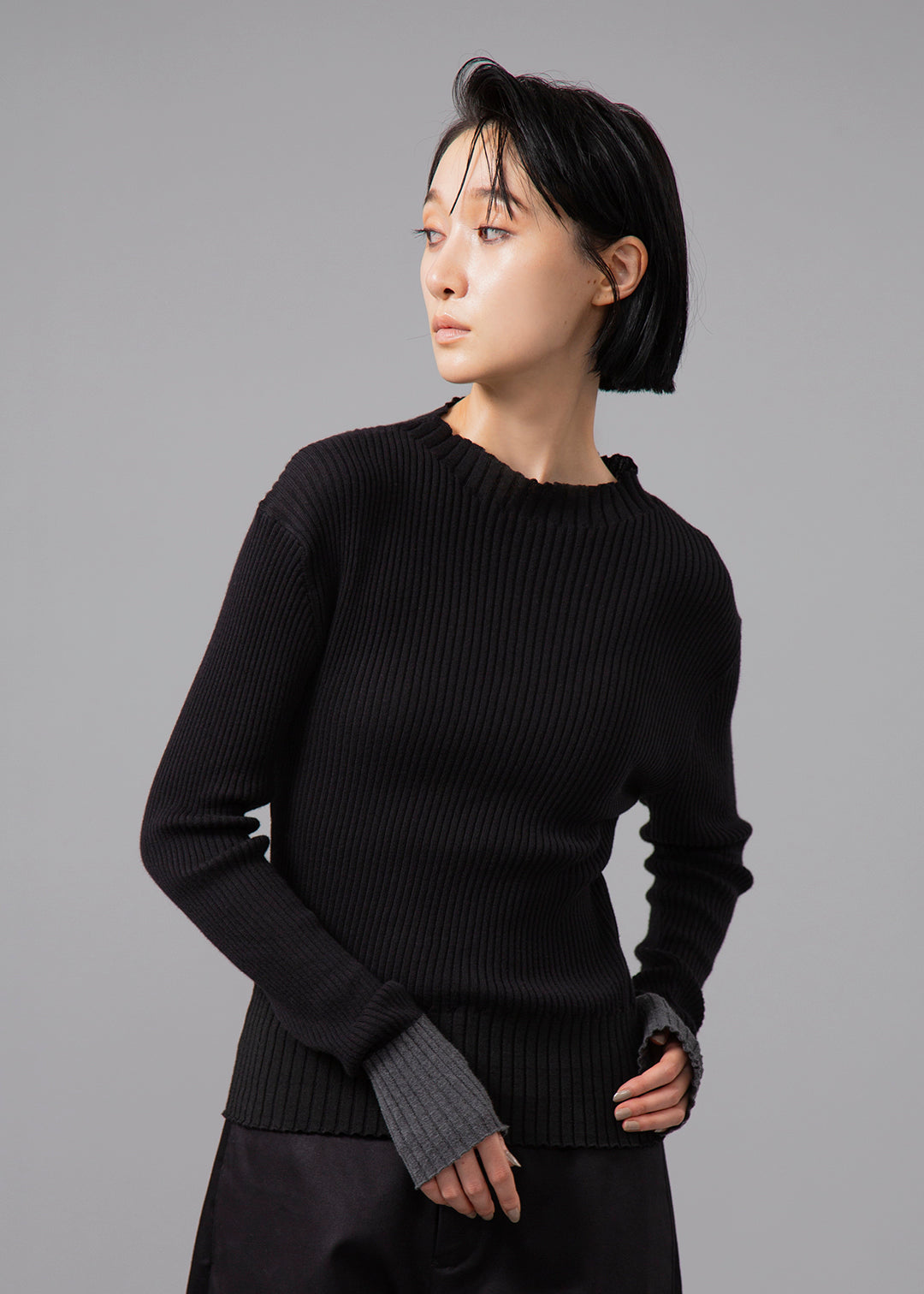 12gg Cotton High Neck Sweater