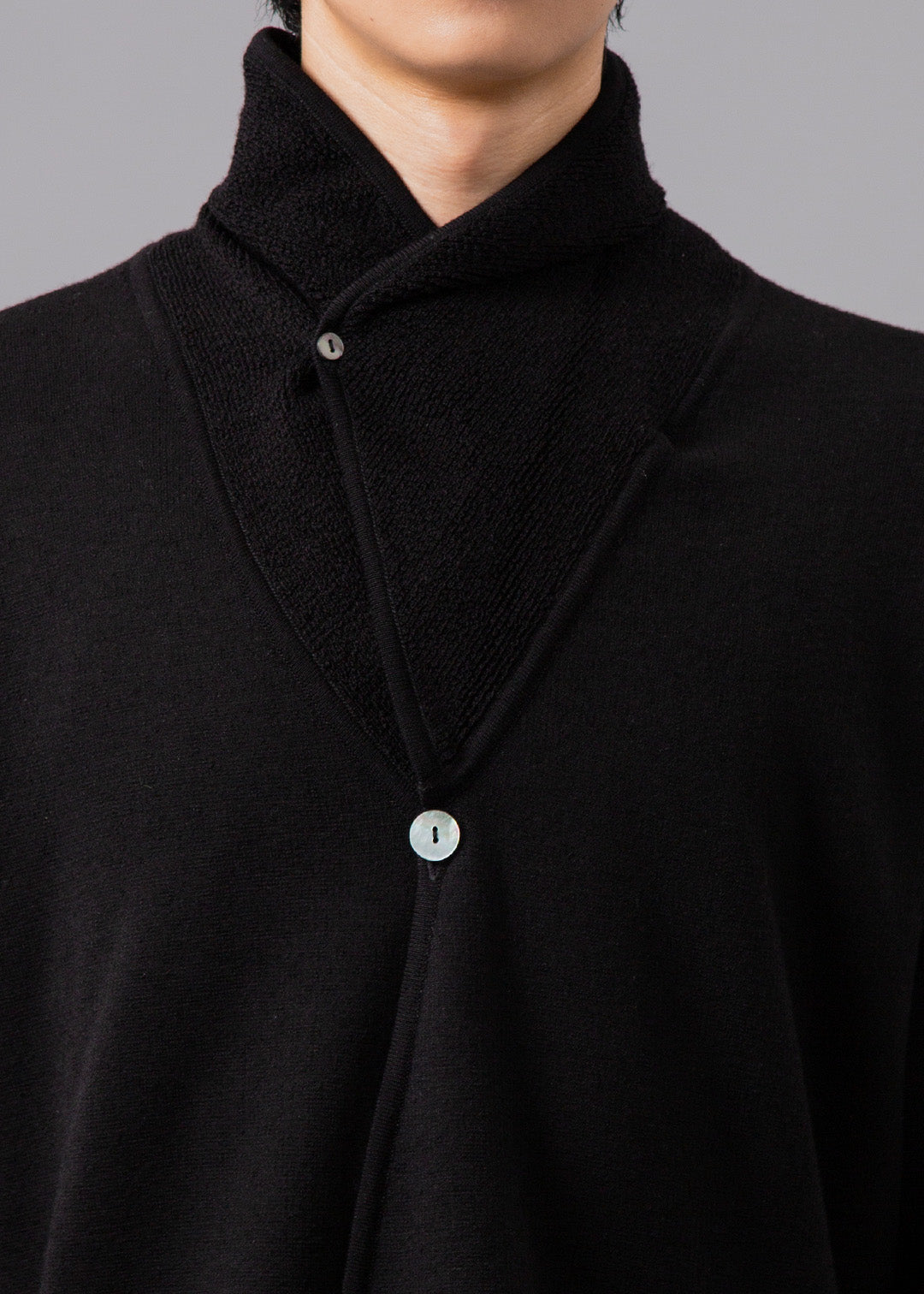 Asymme Big Collar Cardigan Wool