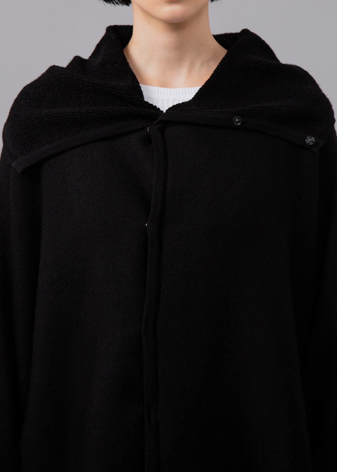 Sculpted Cape Cardigan Wool Lycra