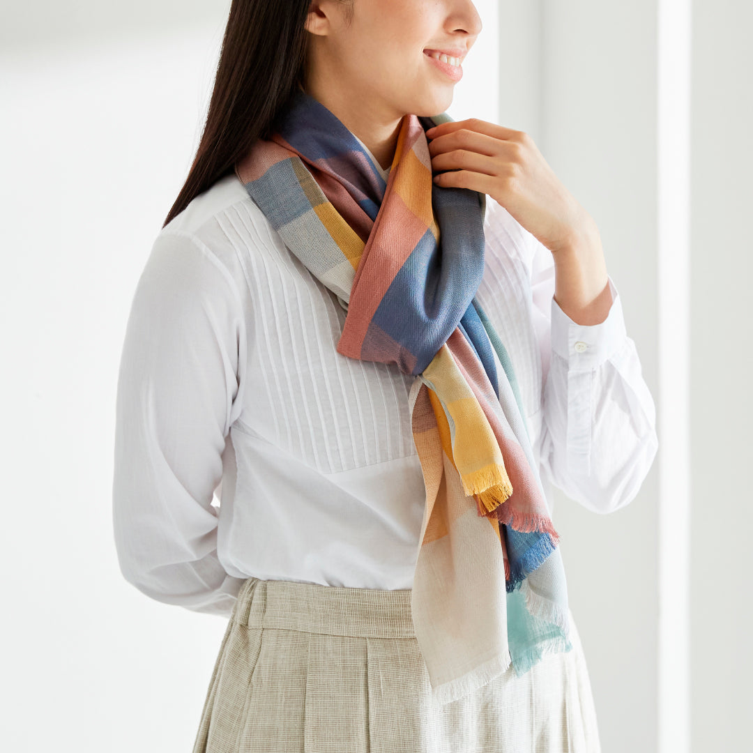 Block Check Silk Stole