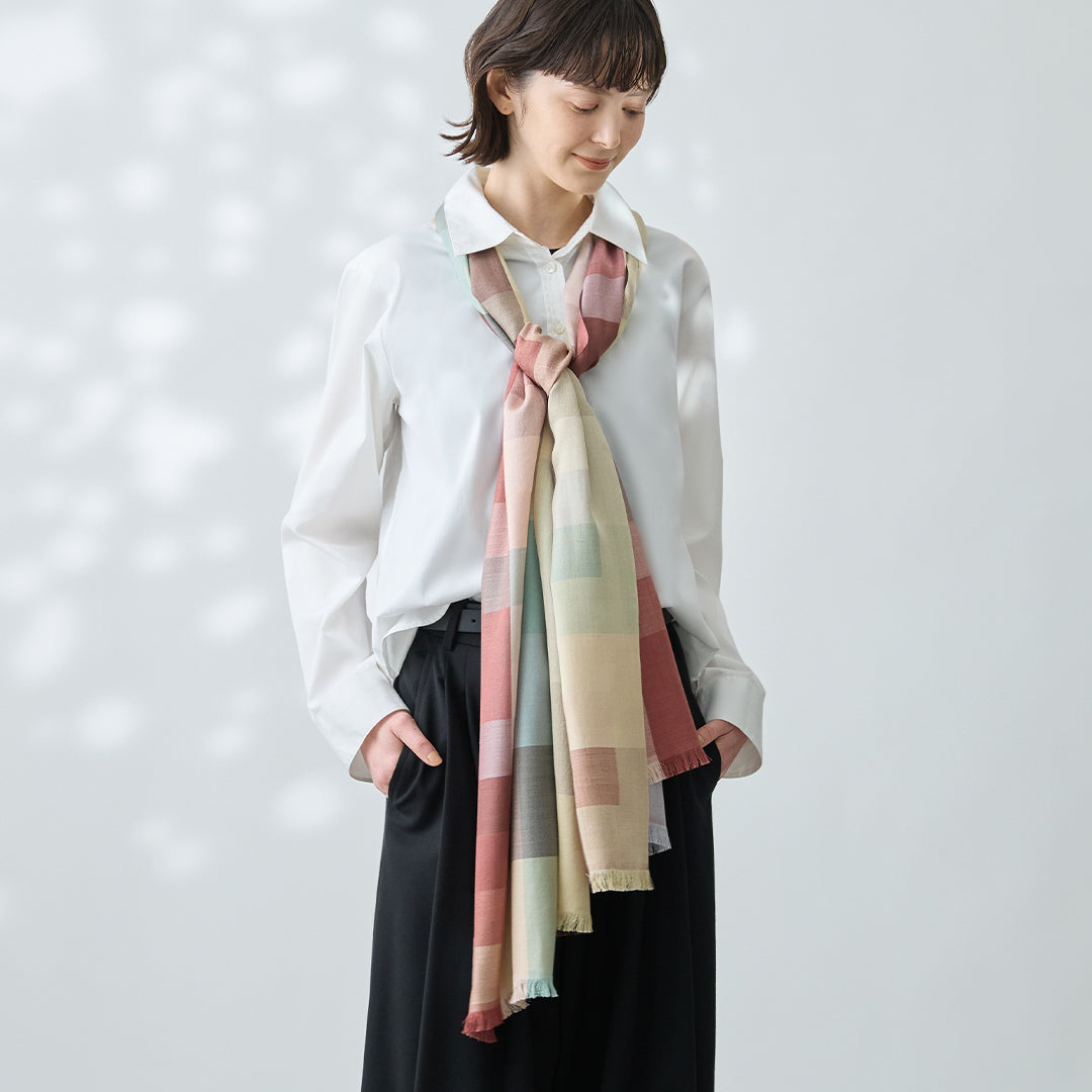 Block Check Silk Stole