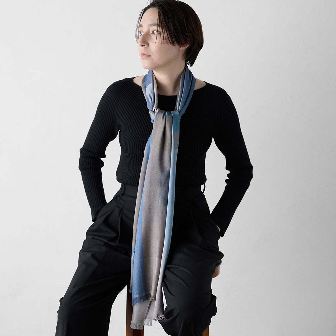 Block Check Silk Stole