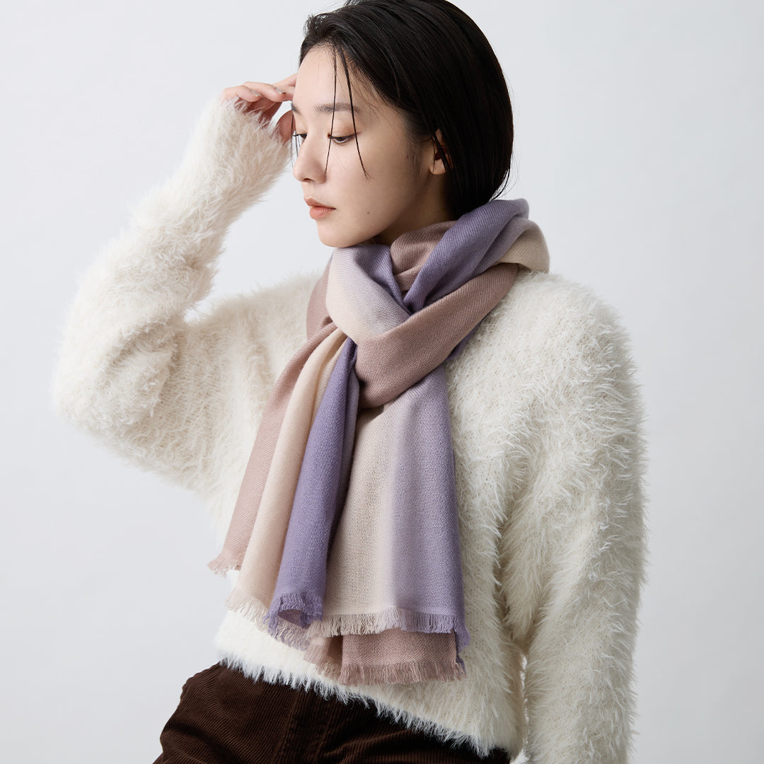Tricolor Cashmere Stole