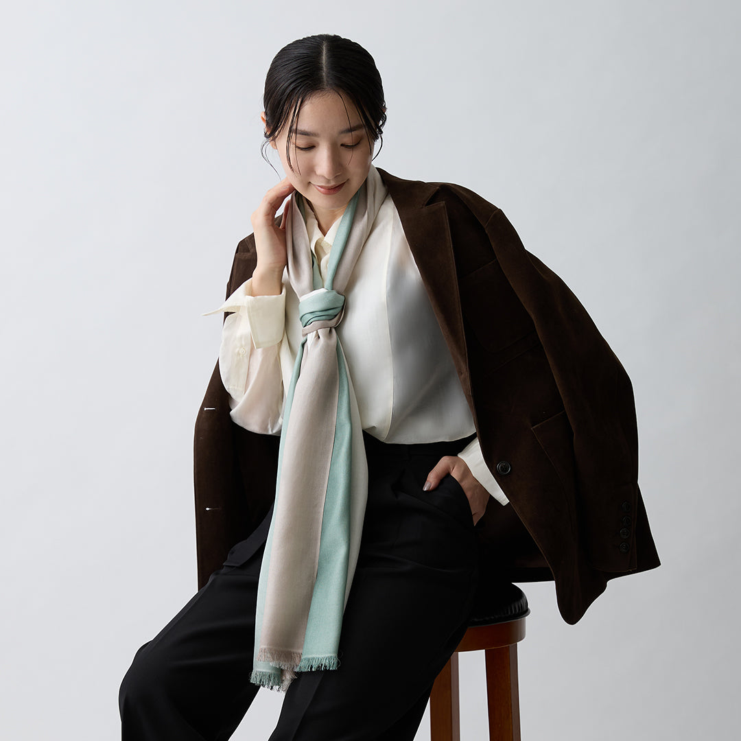 Tricolor Fine Silk Stole