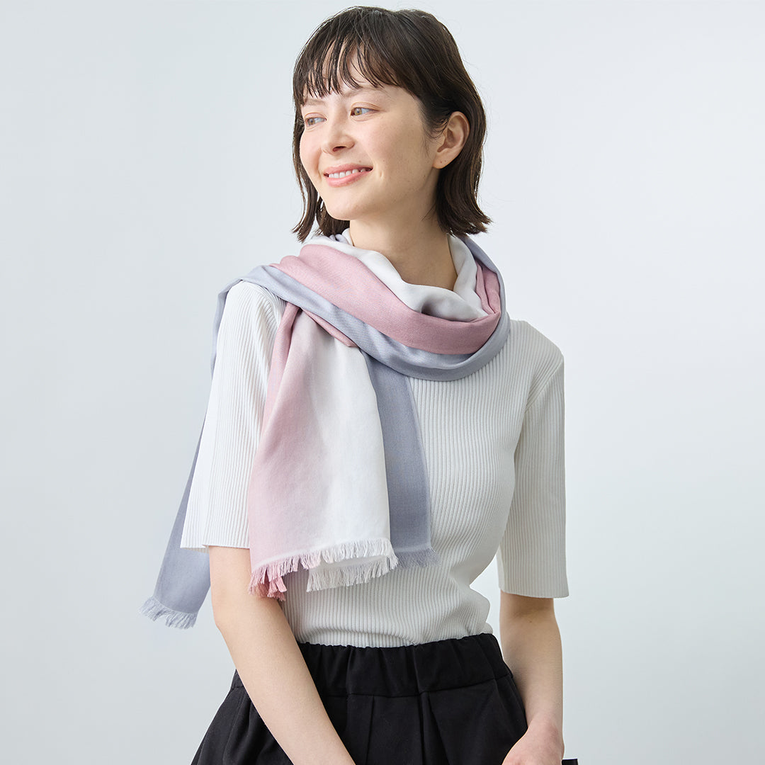 Tricolor Fine Silk Stole