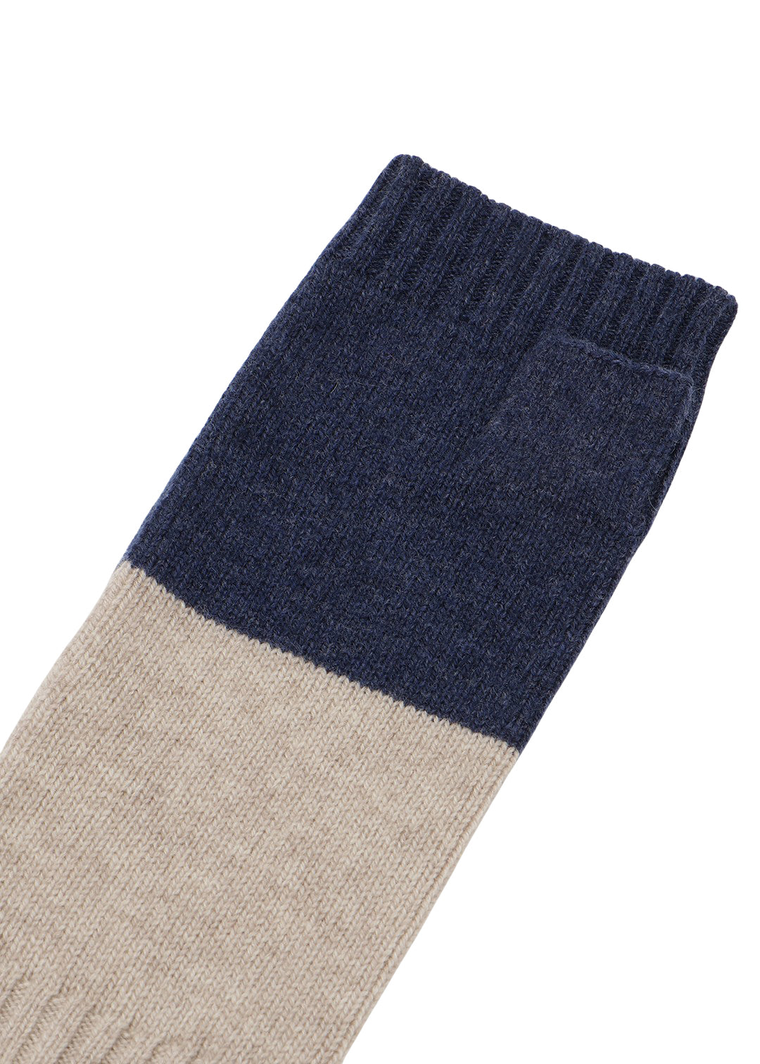 Wool Cashmere Color Block Mitten