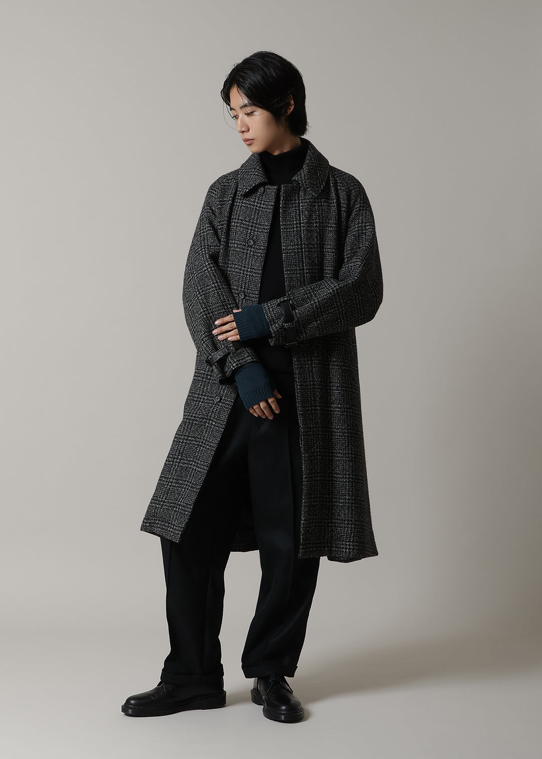 Wool Cashmere Color Block Mitten