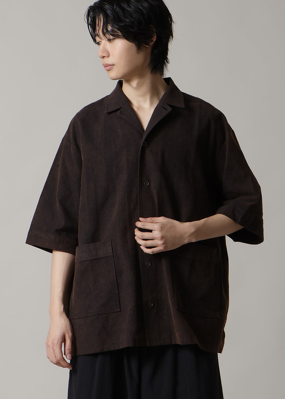 Kaname Open Collar SH Washed Khadi