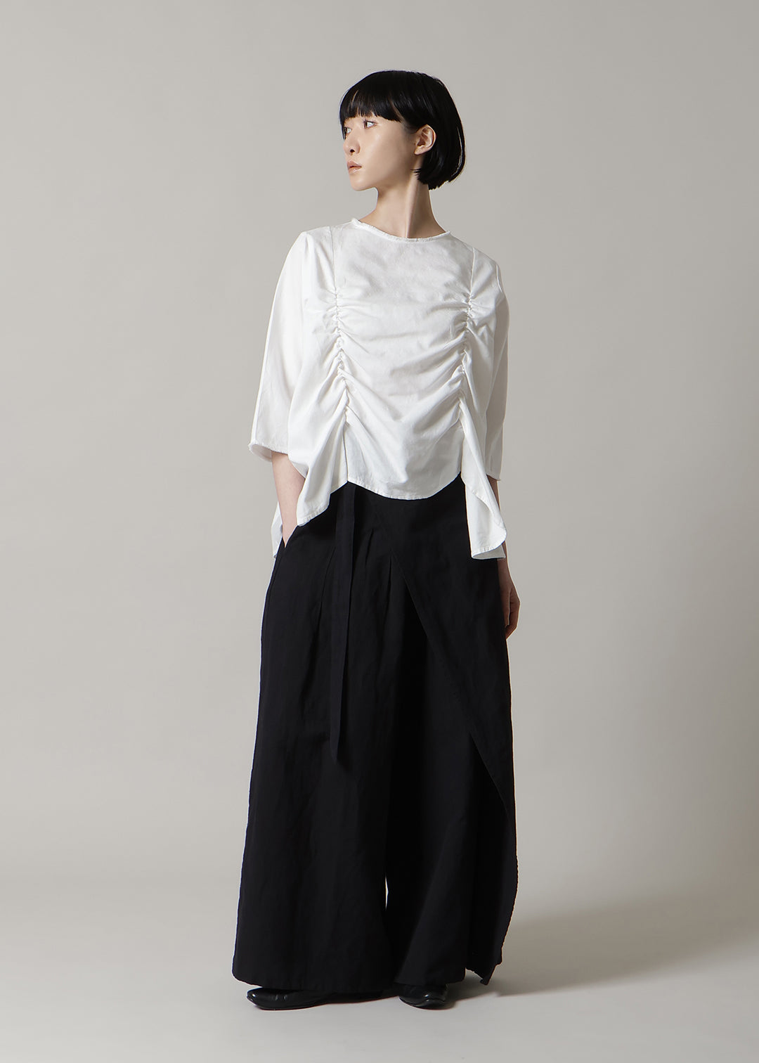 Rhythm Shirring 3Q Tops 150tw Khadi