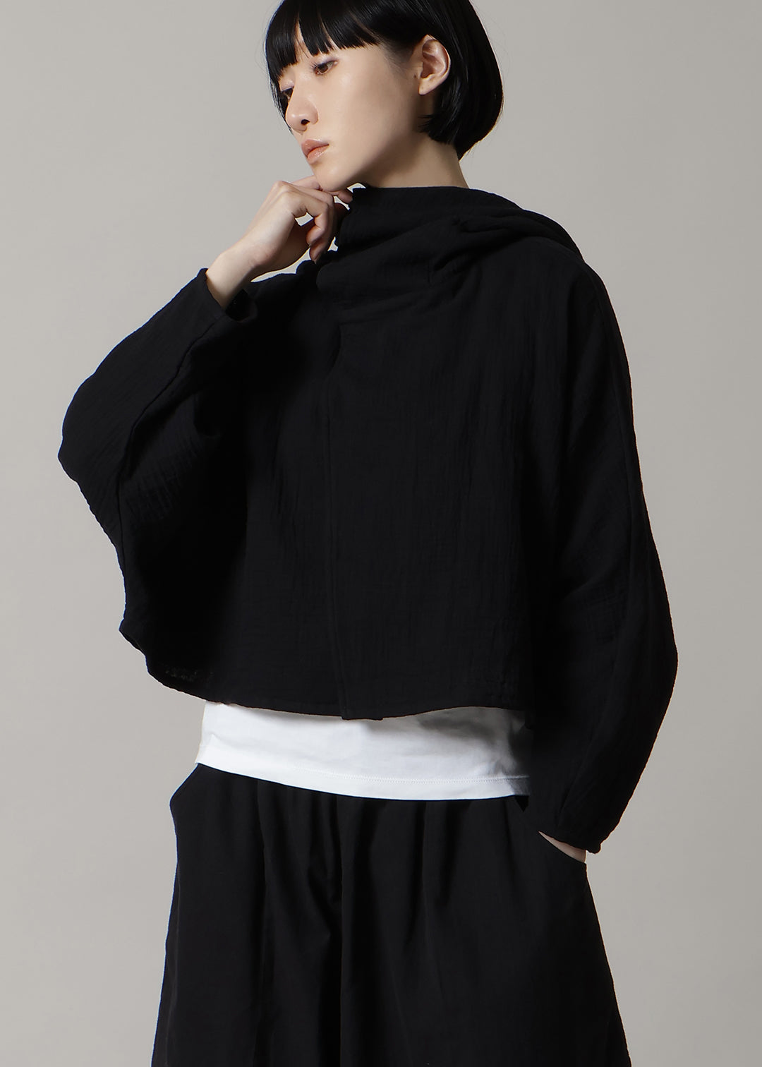 Sculpted Multiway Cape Cotton Gauze