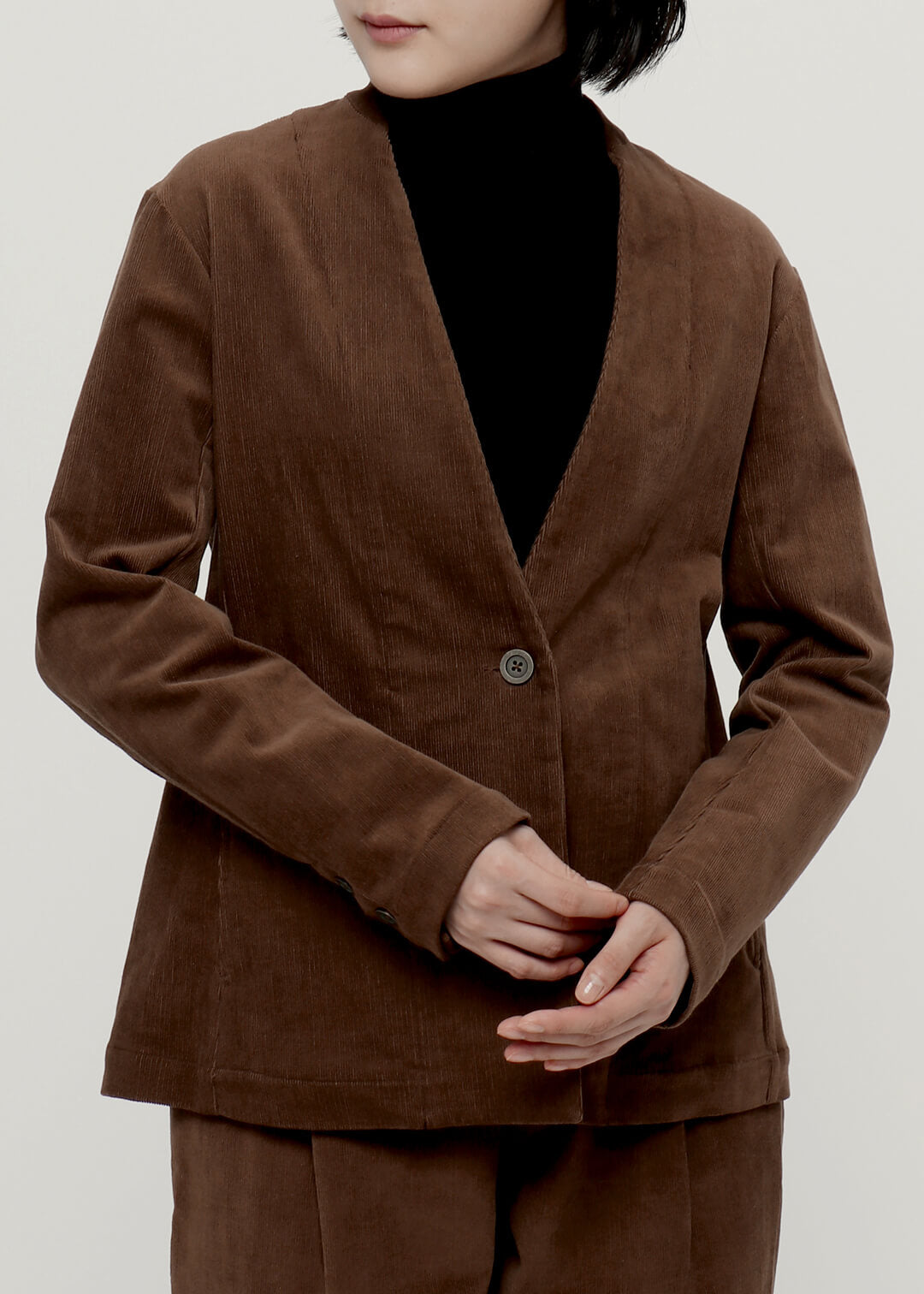 Corduroy No Collar Jacket
