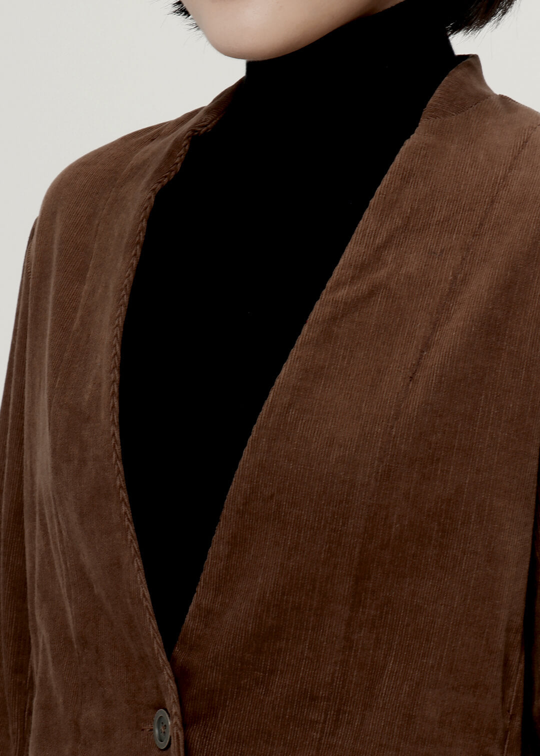 Corduroy No Collar Jacket