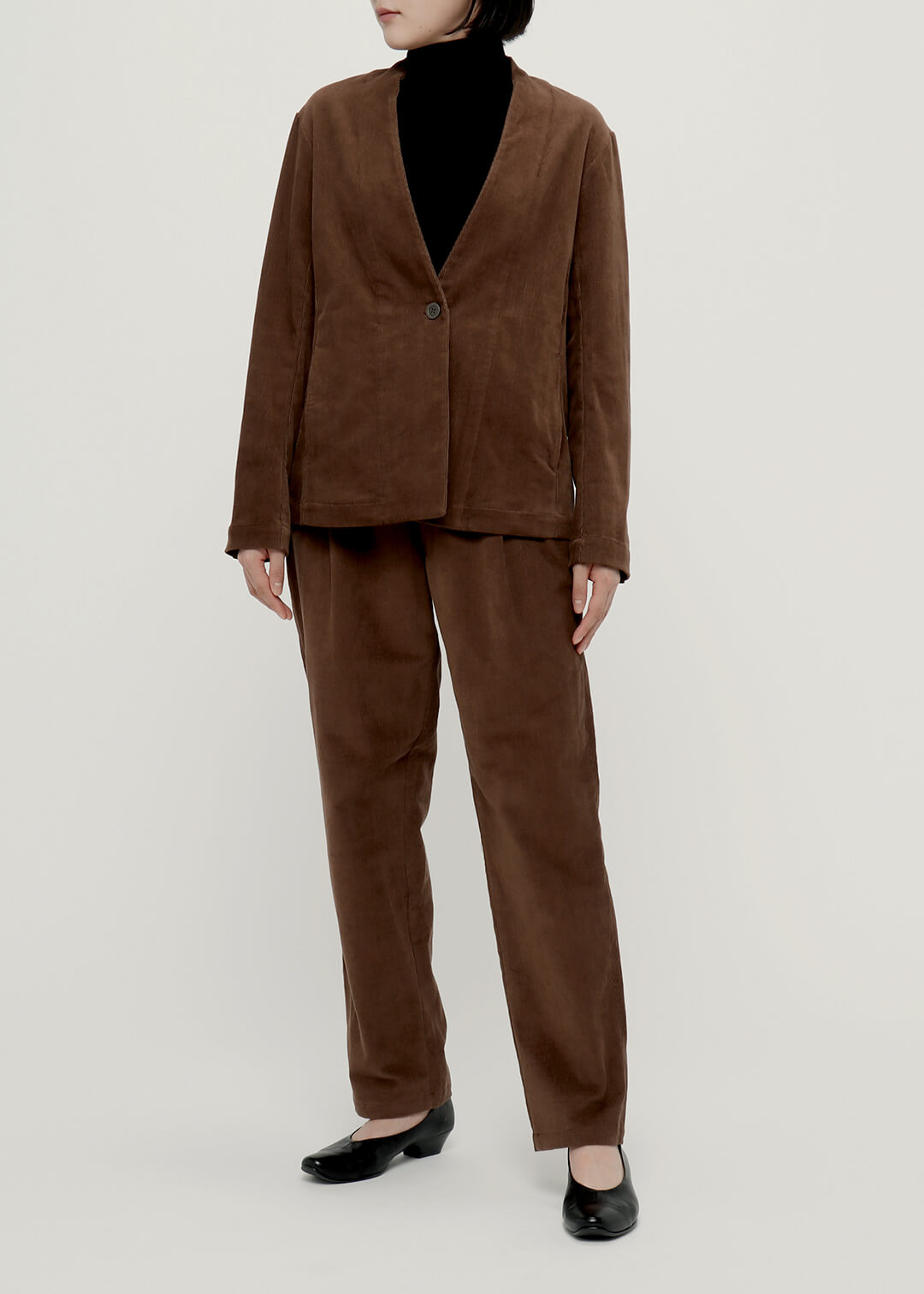 Corduroy No Collar Jacket