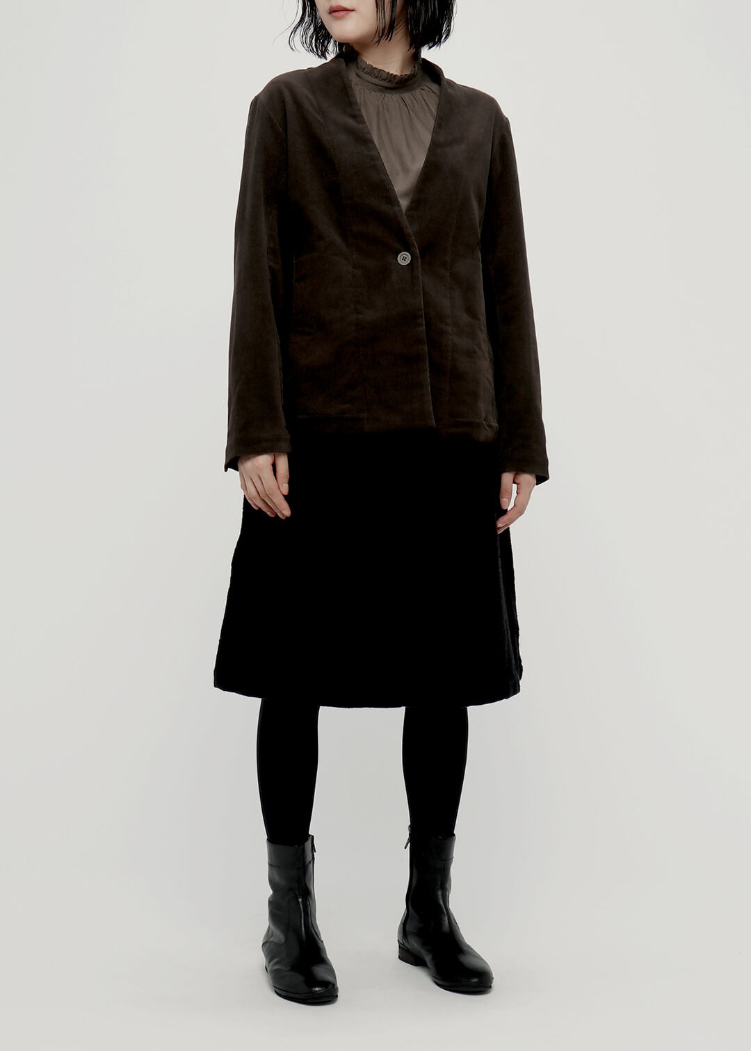 Corduroy No Collar Jacket