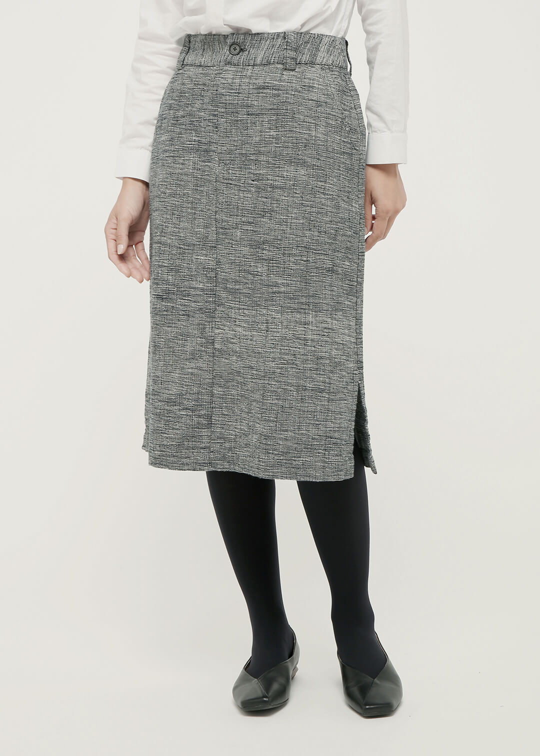 Oxford Khadi Side Slit Skirt