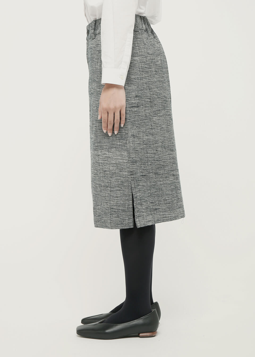 Oxford Khadi Side Slit Skirt