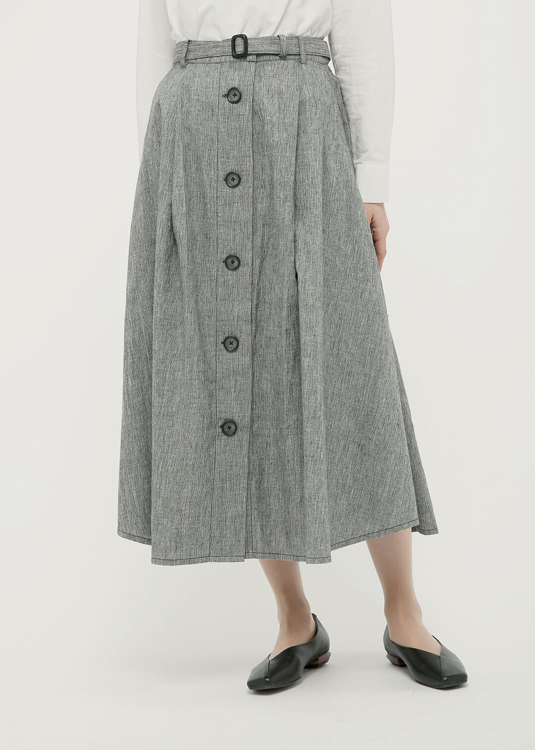 Summer Oxford Front Button Flare SK