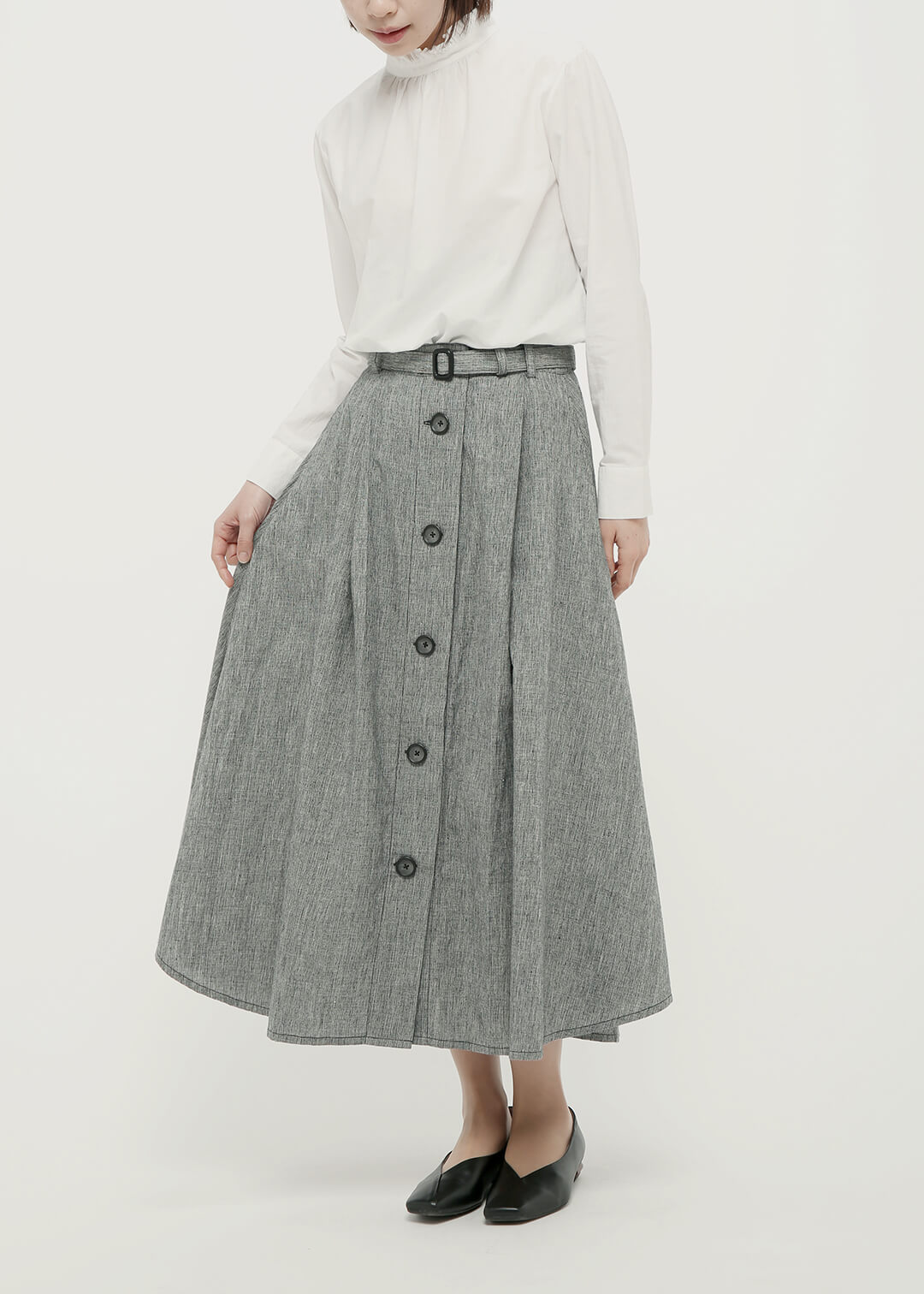 Summer Oxford Front Button Flare SK